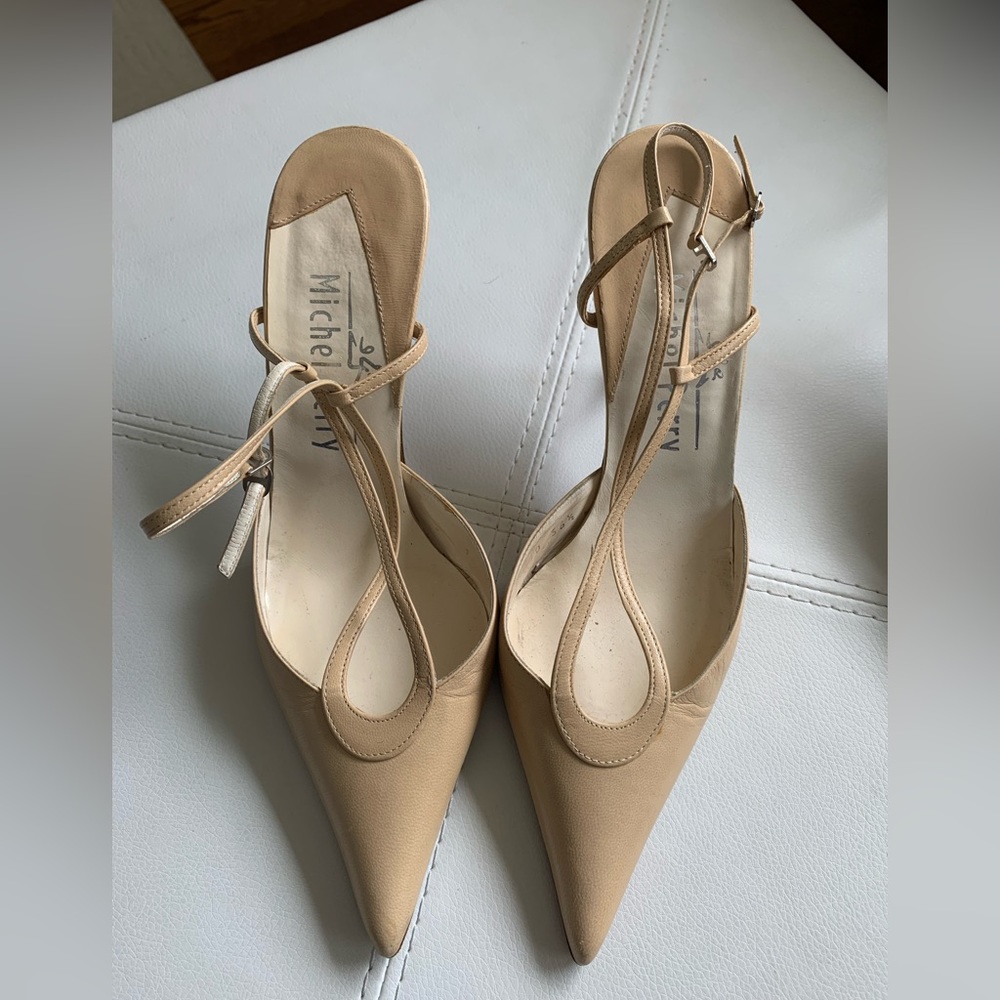 Michelle Perry Tan Leather Heels 36.5